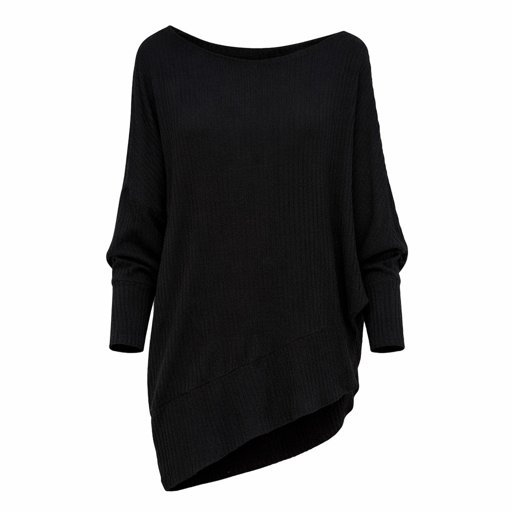 Identity 3X Black Asymmetrical Tunic Top Dolman Sleeve Lagenlook